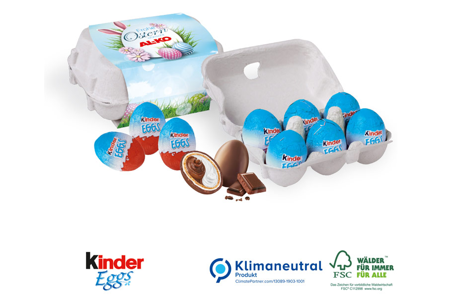 Kinder Eggs - Schoko-Eier 6er-Set, 60g, Klimaneutral, FSC®